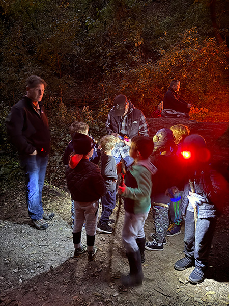 Hiking after dark at Hidden Falls park